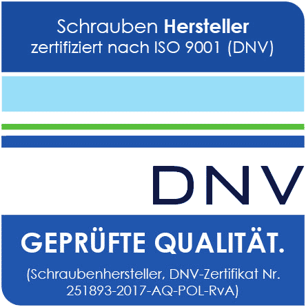 Schrauben-Hersteller ist ISO 9001 zertifiziert.